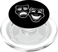 Inverted Black And White Comedy And Tragedy Theater Masks PopSockets PopGrip for MagSafe