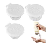 Inverted Bottle Cap - 3 x Inverted Top Dispenser | No Button Shampoo Bottle Lid, Delicious Lotion Dispenser Cap, Safe Seal for Conditioner, Ketchup, Liquid Soap, Gravity Flo