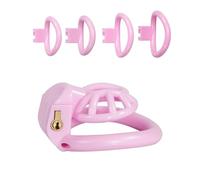 Inverted Chastity Cage for Sissy Sex Toys with 4 Size Cock Rings Pink/Black/White BDSM Penis Lock Adult Toys for Men Pink Micro