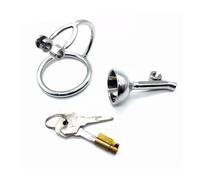 Inverted Chastity Cage Metal Penis Cage with Hidden Lock & Urinal Tray Lightweight Breathable Chastity Device with Lock for Men's Penis Restraints (45mm)