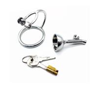 Inverted Chastity Cage Metal Penis Cage with Hidden Lock & Urinal Tray Lightweight Breathable Chastity Device with Lock for Men's Penis Restraints (40mm)