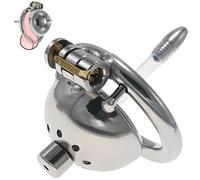 Inverted Chastity Cage SM Sex Toys Steel Stainless Flat Chastity Cage Male Cage Chastity Device Chastity Lock Beginner Cage Metal Beginner Device to Prevent Erection Bondage for Men