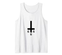 Inverted Cross 666 Upside Down Satan Antichrist Atheist Tank Top