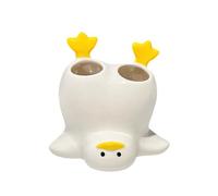 Inverted Duck Toothbrush Holder Bathroom Electric Toothbrush Holder Storage Base Creative Washing Table Toothpaste Holders(White)