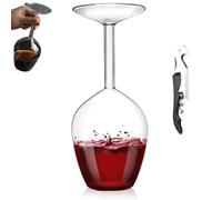 Inverted Flip Tall Wine Glass,Unique Creative Upside Down Red Wine Glasses,Elegant Long Stem Inverted Cups,Rotating Rolling Un-Spillable Wines Glasses,Fun Gifts for Wine Lover (1)