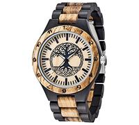 Inverted Geometric Wood Watch Creative Quartz Watch for Men Hand-Made Wooden Watches, Tree, Quartz Watch