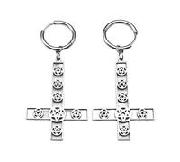 Inverted Jesus Cross Occult Pentagram Hoop Earrings for Women Men Gothic Satan Star of David Earring Jewelry