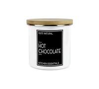 Inverted Minimalist Hot Chocolate Storage Canister - Natural Black & White Modern Kitchen Décor - Large 1.2L Enamel Hot Drinks/Food Storage Container