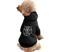 Inverted Pentacle Pewter Satanic Goat Dog Hoodie Shirts Pet Clothes for Small Puppy Cat Costume XS
