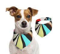 Inverted Rainbow Dart Plate Pet Scarf Dog Bandanas Spring Summer Soft Cotton Puppy Scarfs Adjustable Accessories for Small Medium Large Girl Boy Pup Large
