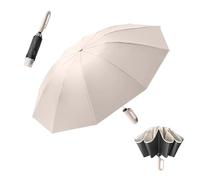 Inverted Reverse Golf Umbrella 10 Ribs Travel Folding Lightweight Compact Portable Backpack Outdoor,Sun/Rain,Anti 99 UV Protection UPF 50, Automatic Open/Close,Men Women Carabiner Handle Design