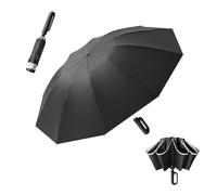 Inverted Reverse Golf Umbrella 10 Ribs Travel Folding Lightweight Compact Portable Backpack Outdoor,Sun/Rain,Anti 99 UV Protection UPF 50, Automatic Open/Close,Men Women Carabiner Handle Design