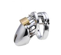 Inverted Sissy Flat Chastity Cage Stainless Steel Chastity Device Cock Cage Sm Bondage for Man Couple White Short 40Mm
