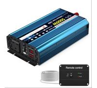 Inverter 4000W Pure Sine Wave Power Inverter, 24V to 240V, Digital Display, Remote Control, UK Socket, 3.1A USB