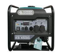 K&S Könner & Söhnen KS 4500i Petrol Inverter Generator with Maximum Power of 4500 W, USB QC 3.0, Type-C, Eco Mode, LED Display, 4-Stroke, 12V, 2×230 V Sockets, Emergency Generator