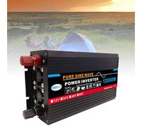 Inverter Pure Sine Wave Power Inverter (3000W/4000W/6000W/8000W/10000W/12000W) - DC (12/24/48/60V) to Ac (220V/50Hz), Solar Inverter with Two Cooling Fans, for Home/Outdoor/Rv/Camping,3000W-48V(12000w