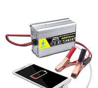 Inverter Pure Sine Waves | Power Inverter 400W | 12V DC to 220V AC Car Converter with 2 Battery Clips, Remote Control, USB Port, Pure Sine Waves for, RV, Camping, Truck
