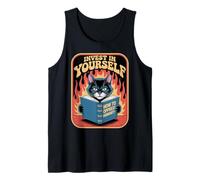 Invest In Yourself Cat Lover Couch Kitten Book Funny Cat Tank Top