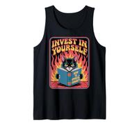 Invest In Yourself Cat Lover Kitten Funny Cat Book Tank Top