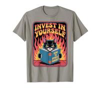 Invest In Yourself Cat Reading Book Kitten Cat Lover T-Shirt