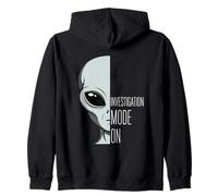 Investigation Mode On Funny UFO Pun Sci-Fi Zip Hoodie