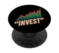 Investment Quotes Invest Word With Green Red Chart Invest PopSockets Adhesive PopGrip