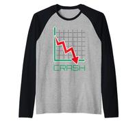 Investor Shares Stock Trader Bearish Loss Trading Raglan Baseball Tee