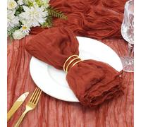INVGEEXI 24 Pcs Terracotta Cheesecloth Napkins 20x20 Inches, Boho Cheese Cloth Napkins Gauze Dinner Napkins for Wedding Birthday Baby Shower Party Decor