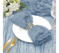 INVGEEXI 50 Pcs Dusty Blue Cheesecloth Napkins 20x20 Inches, Boho Cheese Cloth Napkins Gauze Dinner Napkins for Wedding Birthday Baby Shower Party Decor