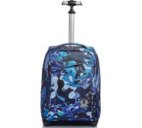 Invicta 35L Trolley Backpack School Bag Wheeled Blue Purple Adjustable Handle