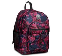 Invicta Backpack, DIAL ROSES FANTASY Eco-friendly Knapsack, Book Bag, for Teen, Girls&Boys, 38 LT, For School, Sport, Free Time, with Side Pockets & Laptop Sleeve, Italian Design, black/pink