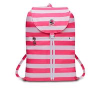 Invicta Backpack - Minisac Next, Two-Tone, Striped, Foldable, with Waist Belts, Travel & Leisure, Leisure & Excursions - Daypack for Men and Women - Icon, Light pink, standard size, Casual