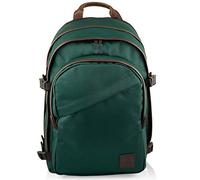 Invicta Backpack, Round Lux Unisex, Large Capacity, practical Laptop Sleeve, Italian Design, green/brown