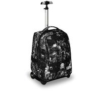 Invicta Benin Fantasy School Trolley Black 2 in 1 with Shoulder Straps for Backpack, Bottle Pocket and Laptop Holder, School & Travel, Boys, Black, Taglia unica, School