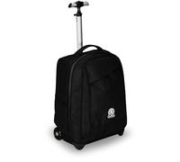 Invicta Benin Solid School Trolley Black 2 in 1 with Shoulder Straps for Backpack, Bottle Pocket and Laptop Holder, School & Travel, Boys, Black, Taglia unica, School