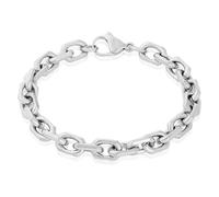 Invicta Bracelet for Men, Stainless Steel Chain Jewelry, Beveled Edge Rectangular, 8.5mm, 8.75", One Size, Stainless Steel, no gemstone