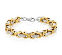 Invicta Bracelet for Men, Stainless Steel Chain Jewelry, Polished Byzantine, 8mm, 8.75", One Size, Stainless Steel, no gemstone