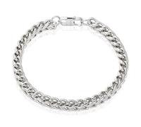 Invicta Bracelet for Men, Stainless Steel Franco Chain Thin Jewelry, 6mm, 8.5", One Size, Stainless Steel, no gemstone