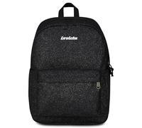 Invicta Carlson Shine School Backpack, Black, 24 L, Glitter Effect, Single Compartment, Inner Zip Pocket, Ablet Compartment, Side Bottle Pocket, Middle and High School, Girl