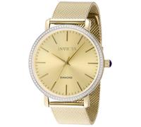 Invicta Elite Diamond 48748 Women's Watch - Waterproof - Analogue - Quartz Movement - Stainless Steel with Gold dial - 38mm - with 90 Diamonds