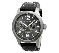 Invicta I-Force Men's Quartz Watch with Grey Dial Chronograph display on Black Leather Strap 14142