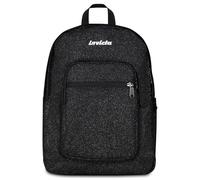 Invicta Jelek Shine School Backpack, Black, 34L Glitter Effect, Double Compartment, Inner Pocket with Organizer, PC Pocket, Beer Pocket, Middle and Upper School, Girls