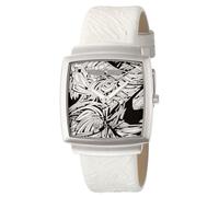Invicta Ladies Yellow Adrenaline Heron Swiss Watch 5890 with Stainless Steel Case, Silver Dail and White Leather Strap