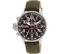Invicta Men's 1873 I-Force Left Handed Chronograph Black Dial Green Fabric Leather Backed Watch