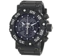 Invicta Men's Subaqua Nitro Chronograph Quartz Watch 0656 with All IPB Black, Black Dial and Black PU Strap