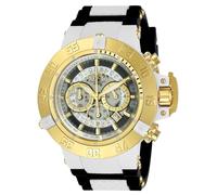 Invicta Men's Subaqua Noma III Chronograph Watch 0928 with White Dial and Black Pu Strap