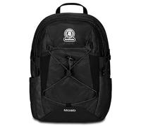 Invicta Moab Solid School Backpack, Black, Double Compartment Backpack with Waist Strap and Chest Strap, PC Pocket, Bottle Pocket and Organiser Pocket, Travel Backpack, Black, Taglia unica, School