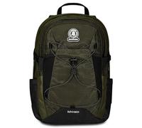 Invicta Moab Solid School Backpack, Green, Double Compartment Backpack with Waist Strap and Chest Strap, PC Pocket, Bottle Pocket and Organiser Pocket, Travel Backpack, green, Taglia unica, School