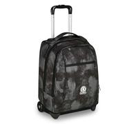 Invicta New Benin Fantasy Trolley 36 L, Double Use, Double Compartment, Bottle Pocket, School and Leisure, Brushed Black, Children and Teenagers, Black/Green