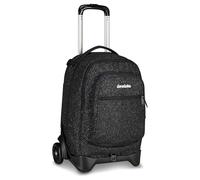 Invicta Plug Shine School Trolley Black, 34 L, Glitter Effect, Double Compartment, Cross-over System, Equipped Pocket, Computer Compartment, Bottle Pocket, Middle and High School, Girl